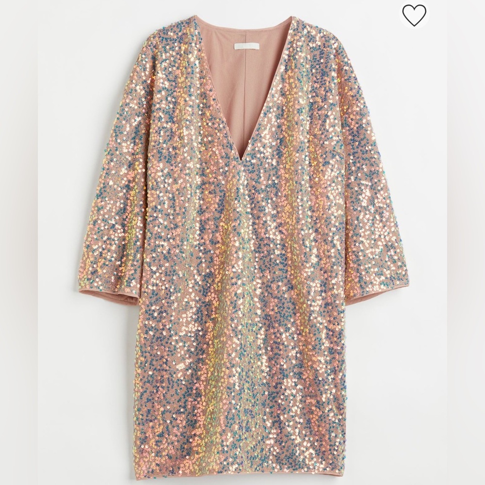 NWT H&M gold sequin mini dress